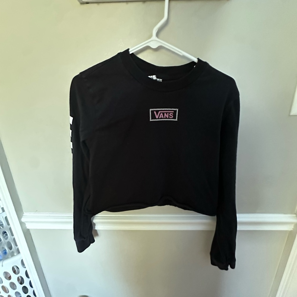 Vans Black Long Sleeve Crop Top
